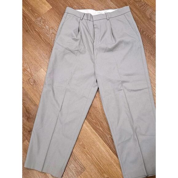 Nordstroms TopMan Men's Gray Pleat Front Chino Pants W34 L32 - Picture 2 of 6